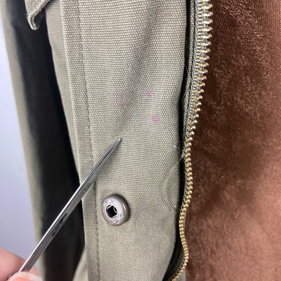 Ava & Viv Olive Utility Jacket Women’s XL Hooded 100% Cotton Anorak Coat Snap - Picture 7 of 10